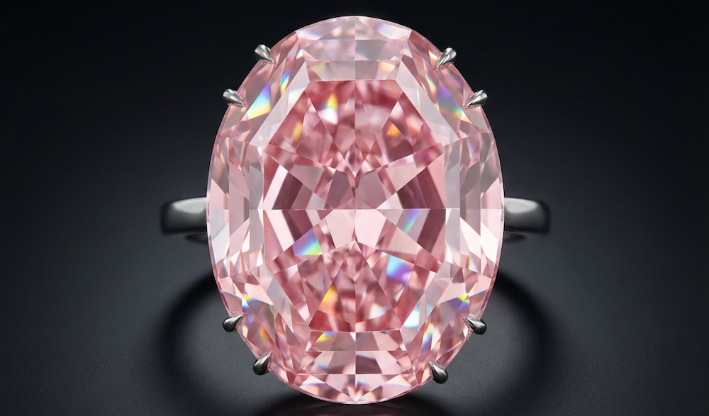 pink star diamant v prstenu